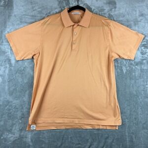 Peter Millar Polo Men's L Orange 100% Cotton